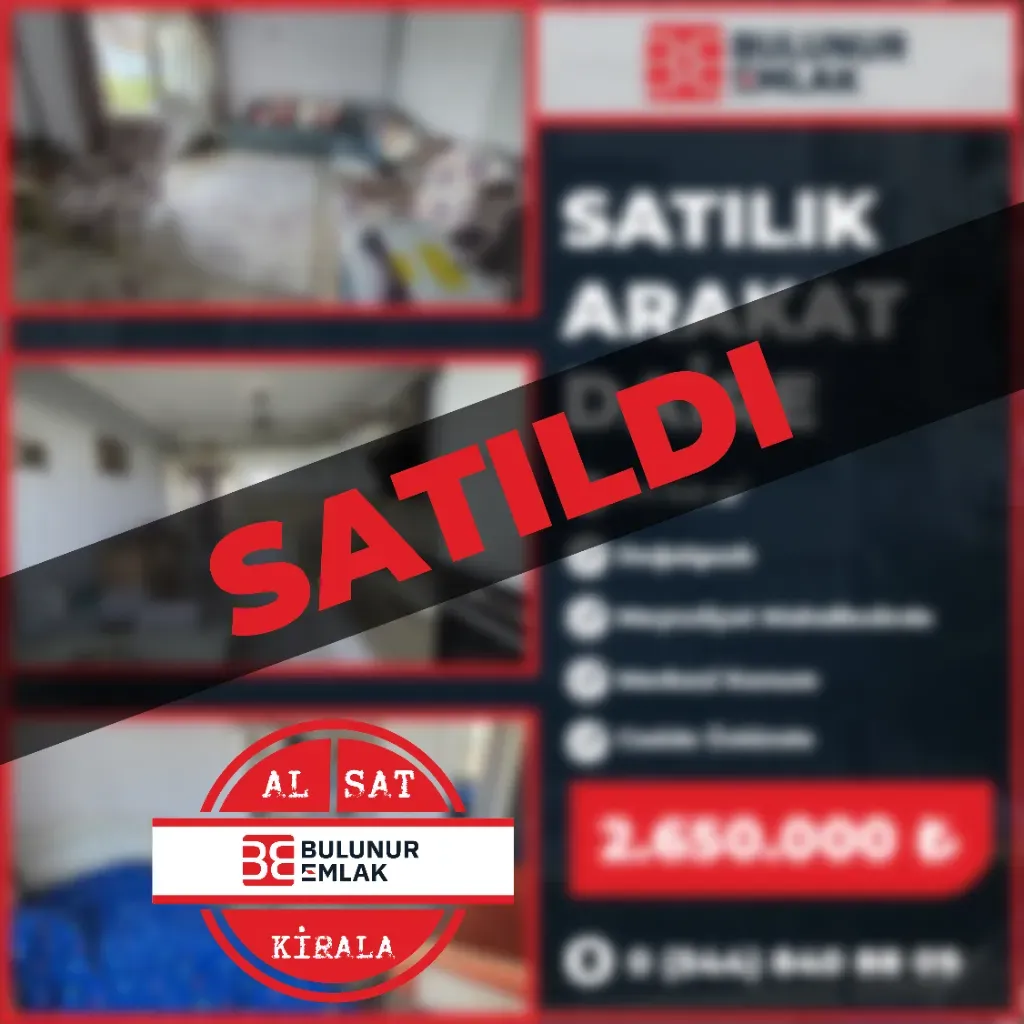 BULUNUR EMLAKTAN MEŞRUTİYET CADDE ÜSTÜ ARAKAT ACİL SATILIK DAİRE